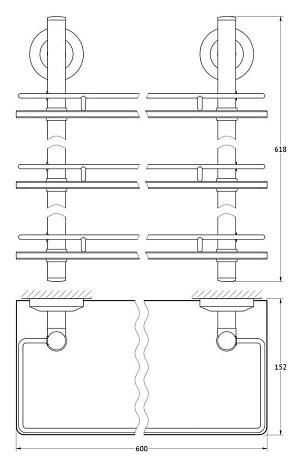 Полка 3-х ярусная 60 cm FBS Standard STA 070