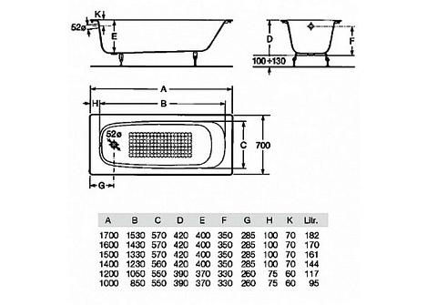 Чугунная ванна Roca Continental 160x70 21291200R (212912001)