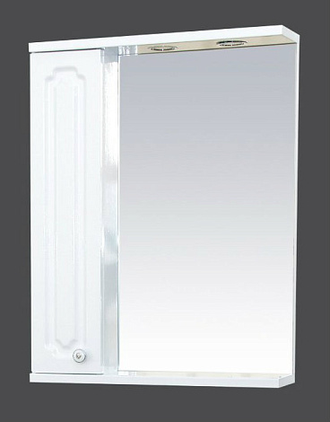 Шкаф зеркальный Misty Александра П-Але04055-352СвЛ, белый металлик лев.
