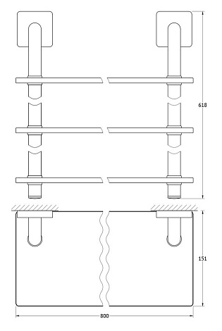 Полка 3-х ярусная 80 cm ELLUX Avantgarde AVA 045