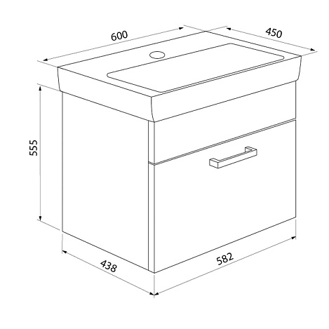 Тумба с раковиной IDDIS Mirro MIR60W0i95K белый/дерево