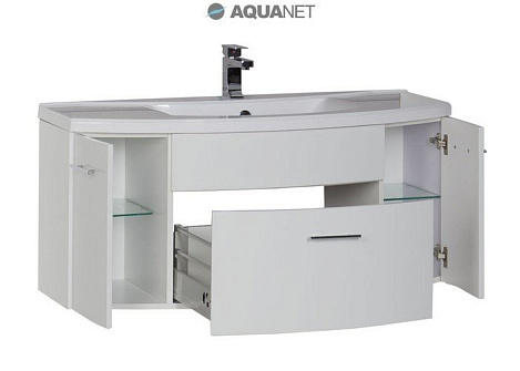 Тумба с раковиной Aquanet Тренто 120 (156500+152905) белая