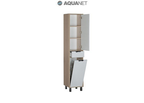 Шкаф-пенал Aquanet Гретта 40 (171901) белый/ светлый дуб