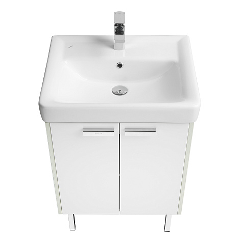 Комплект мебели Aquaton Йорк 60 (1A170201YOAY0) белый/выбеленное дерево (Тумба+раковина+зеркало)