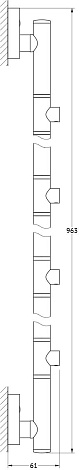 Штанга для 4-х аксессуаров 95 cm FBS Ellea ELL 076