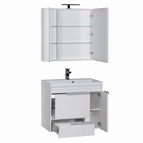 Комплект мебели Aquanet Тиволи 80 (180560) белый (Тумба+раковина+зеркало)