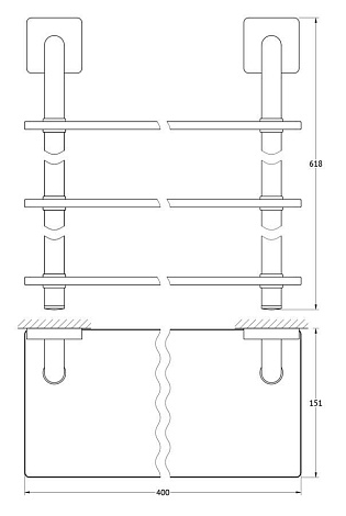 Полка 3-х ярусная 40 cm ELLUX Avantgarde AVA 041