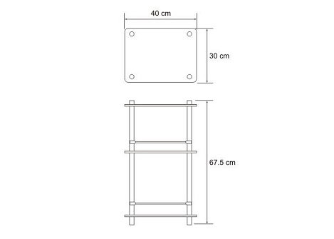 Полка стеклянная WasserKRAFT K-4033