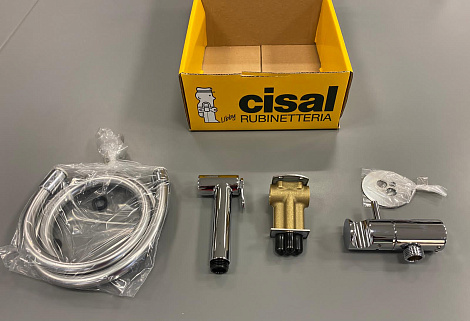 Гигиенический душ Cisal CV00797521 с держателем и встроенный прогрессивный картридж со шлангом 120 см