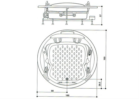 Акриловая ванна Jacuzzi Gemini 180x180 9F43-056A