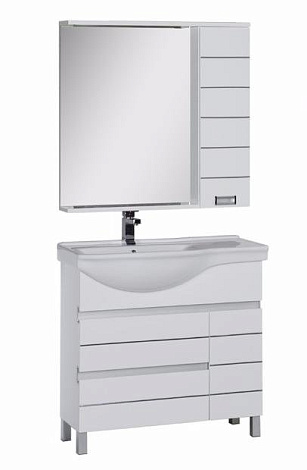 Комплект мебели Aquanet Доминика 90 (176648) белый (Тумба+раковина+зеркало)