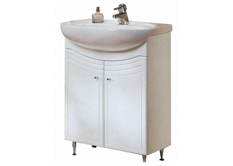 Комплект мебели Aquaton Домус 65 L (1A055201DO010) белый (Тумба+раковина+зеркало)