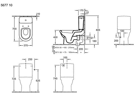 Чаша напольного унитаза Villeroy&Boch Omnia architectura 5677 1001