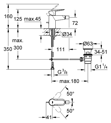 Смеситель для биде Grohe BauEdge 23331000