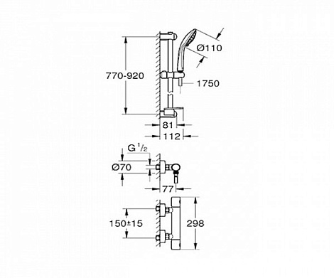 Смеситель для душа Grohe Grohtherm 1000 Cosmopolitan 34321002