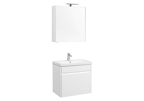 Комплект мебели для ванной Aquanet Палермо 70 209025, белый (Тумба+раковина+зеркало)