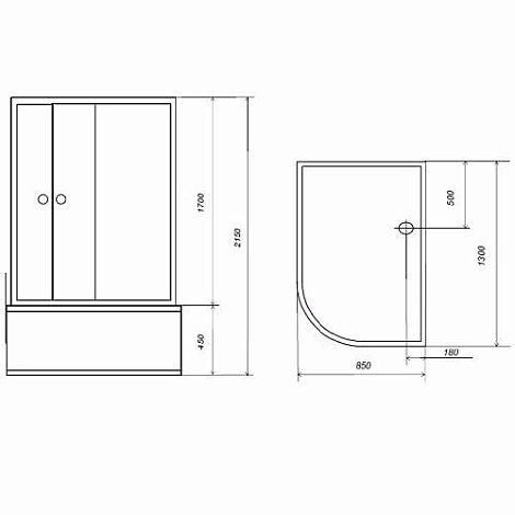 Душевая кабина Aqualux AQ-4073GF L (Wh) MODO-130
