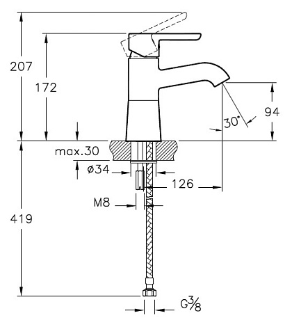 Смеситель для раковины Vitra Matrix A41753EXP