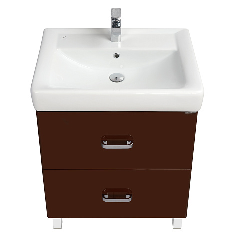 Комплект мебели Aquaton Америна 60 Н R (1A169201AM430) темно-коричневый (Тумба+раковина+зеркало)
