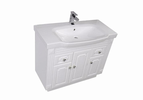 Тумба с раковиной Aquanet Фредерика 100 (169967+155874) белая