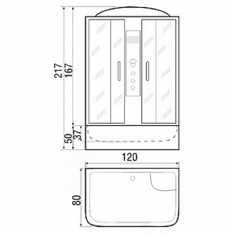 Душевая кабина River Sena 120/80/50 MT с гидромассажем