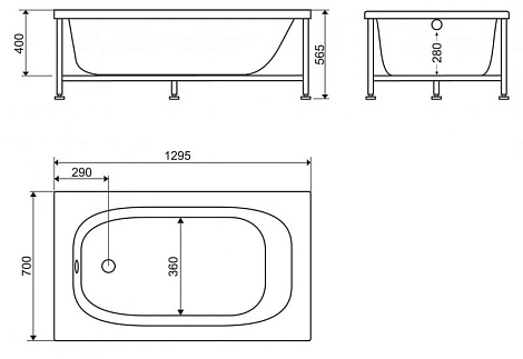 Акриловая ванна BelBagno 130x70 BB101-130-70