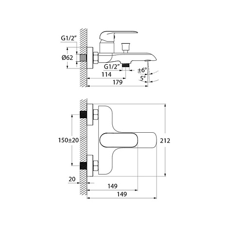 Смеситель для ванны IDDIS Calipso CALSB00i02