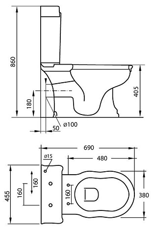 Чаша напольного унитаза Cezares Royal Palace CZR-012