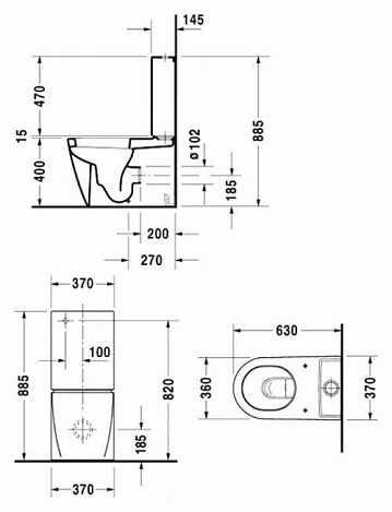 Бачок для унитаза Duravit Starck 2 09330000051-WG