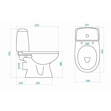 Унитаз Santek Цезарь 1WH301745 2 режима
