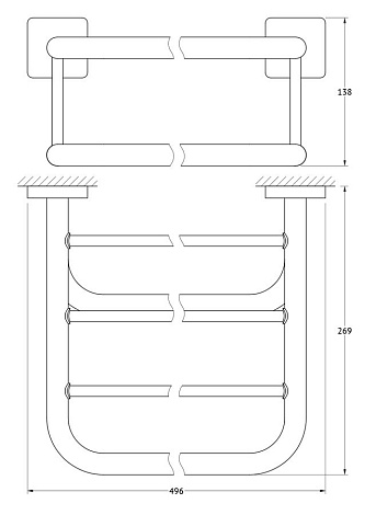 Полка для полотенец со штангой 50 cm ELLUX Avantgarde AVA 029