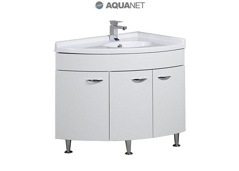 Тумба под раковину Aquanet Корнер 80 (158825) правосторонняя белая