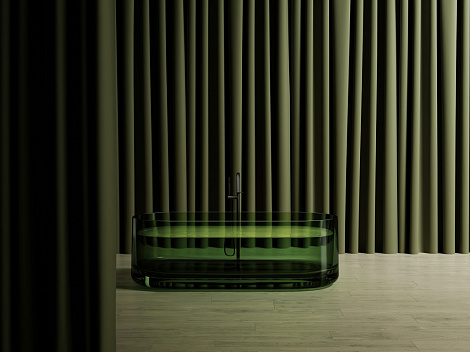 Прозрачная ванна Abber Kristall 170 AT9708Emerald зеленый