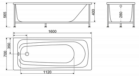Акриловая ванна BelBagno 160x70 BB102-160-70