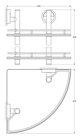 Полка угловая 2-х ярусная 28 cm FBS Ellea ELL 072