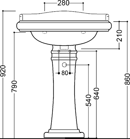 Раковина KERASAN Retro 69 1046bi*3