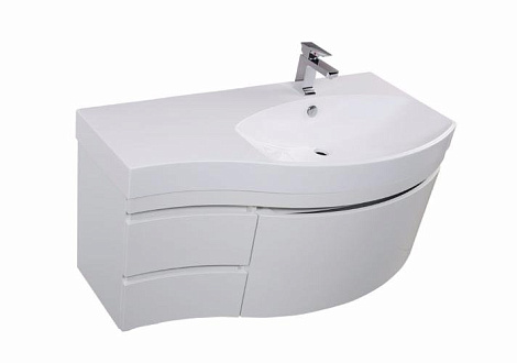 Тумба с раковиной Aquanet Опера 115 (169657+169399) правосторонняя белая