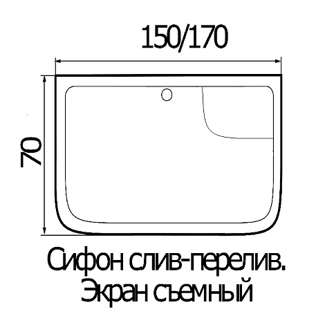 Акриловая ванна River Sena 170x70