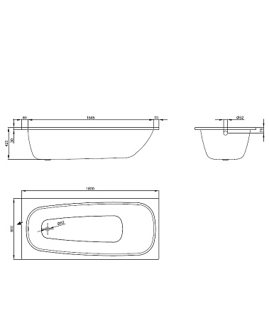 Стальная ванна Bette FORM 180x80 3800-000+AD