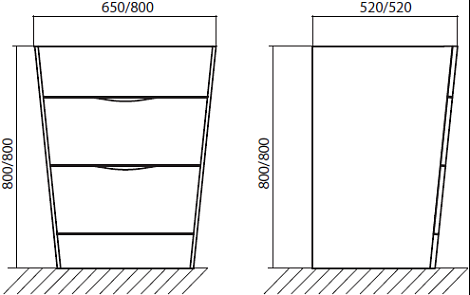 Тумба под раковину Belbagno PIRAMIDE-650 PIRAMID-650-2C-PIA-BF