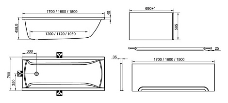 Акриловая ванна Ravak Classic 170x70 C541000000