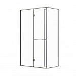 Дверь Roca Apex левая с боковой панелью 120x80 ZRU9307896 оружейная сталь, стекло прозрачное