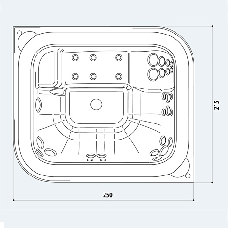 Мини-бассейн Jacuzzi VIRTUS 250x215 VIR-1102-3354 Platinum (65)