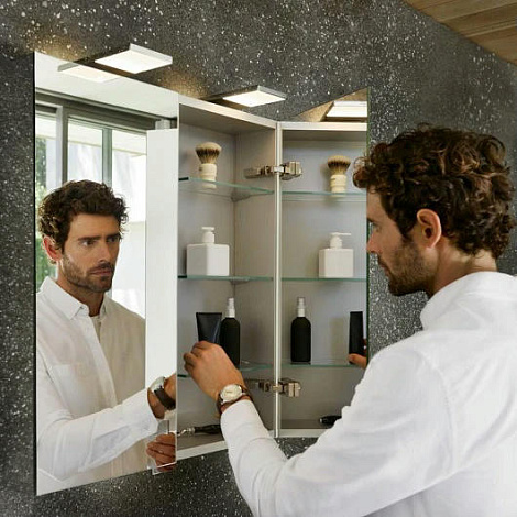 Зеркальный шкаф Keuco Royal 15 100 14404171301 серебристый анодированный