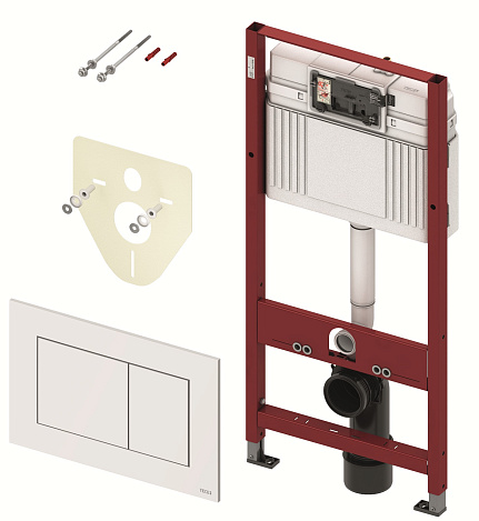 Комплект инсталляция TECE K400405, клавиша смыва с антибактериальным покрытием