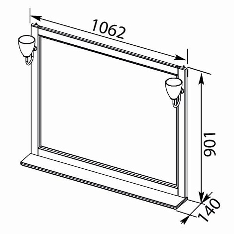 Зеркало Aquanet Тесса 105 (185819+182019) жасмин/серебро