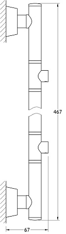 Штанга для 2-х аксессуаров 47 cm FBS Vizovice VIZ 077