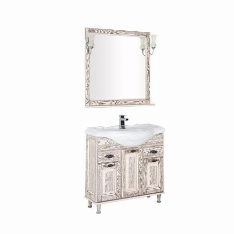 Комплект мебели Aquanet Тесса 85 (186380) жасмин/сандал (Тумба+раковина+зеркало)