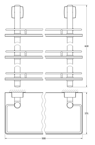 Полка 3-х ярусная 50 cm FBS Esperado ESP 069