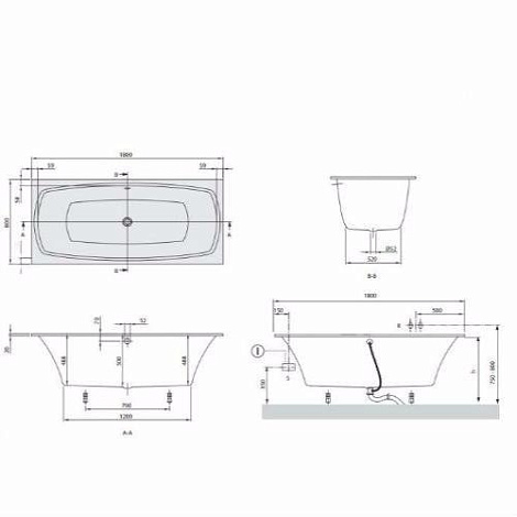 Квариловая ванна Villeroy&Boch My Art 180x80 UBQ180MYA2V-96